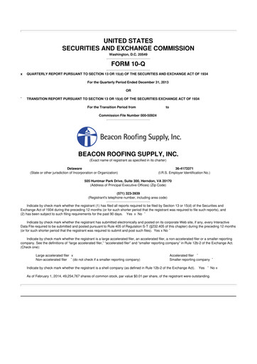 Thumbnail Beacon Roofing Supply 10-Q Quarterly Report FY2014 