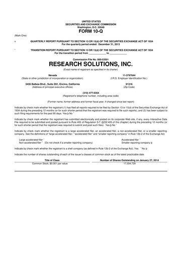 Thumbnail Research Solutions 10-Q Quarterly Report FY2014 