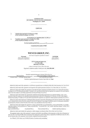 Vorschaubild Weyco Group 10-K Jahresbericht 2013