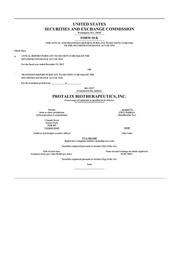 Thumbnail Protalix BioTherapeutics
 10-K Annual Report 2013