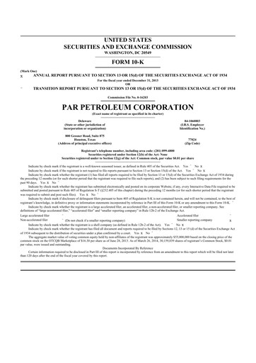 Thumbnail Par Pacific Holdings 10-K Annual Report 2013