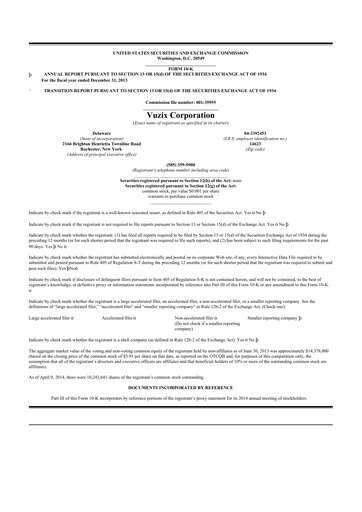 Thumbnail Vuzix
 10-K Annual Report 2013