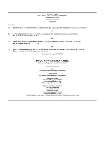 Thumbnail Daqo New Energy 20-F Annual Report 2013