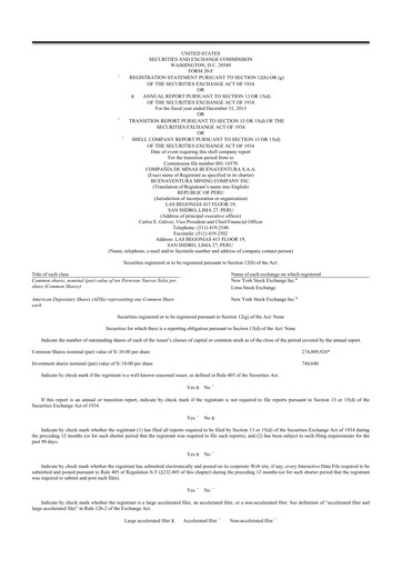 Thumbnail Buenaventura Mining Company  20-F Annual Report 