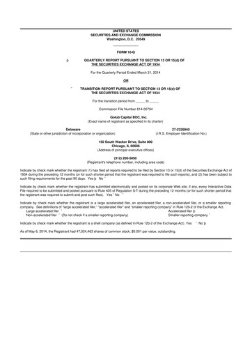 Thumbnail Golub Capital 10-Q Quarterly Report FY 