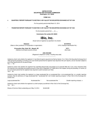 Thumbnail iBio 10-Q Quarterly Report FY 