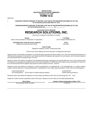 Thumbnail Research Solutions 10-Q Quarterly Report FY2014 