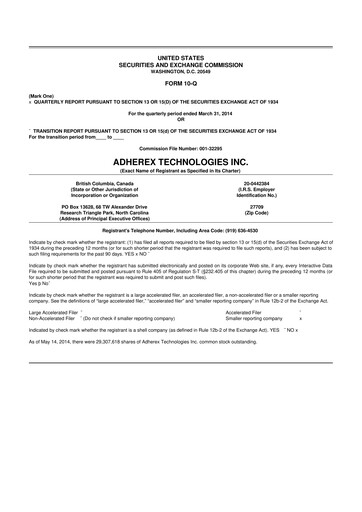 Miniature Fennec Pharmaceuticals 10-Q Rapport trimestriel 2014 
