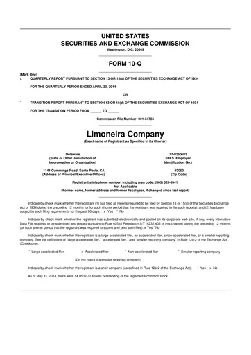 Thumbnail Limoneira
 10-Q Quarterly Report FY 