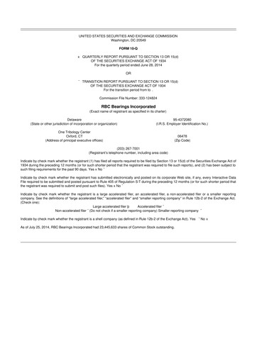 Thumbnail RBC Bearings 10-Q Quarterly Report FY2015 