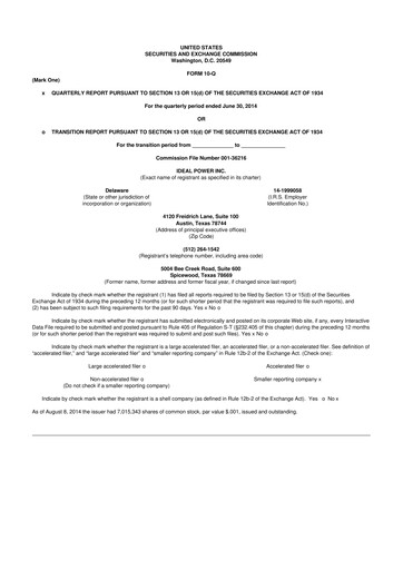 Thumbnail Ideal Power 10-Q Quarterly Report FY 