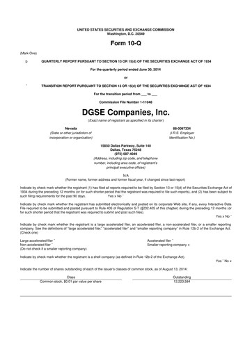 Vorschaubild Envela Corporation 10-Q Quartalsbericht 2014 