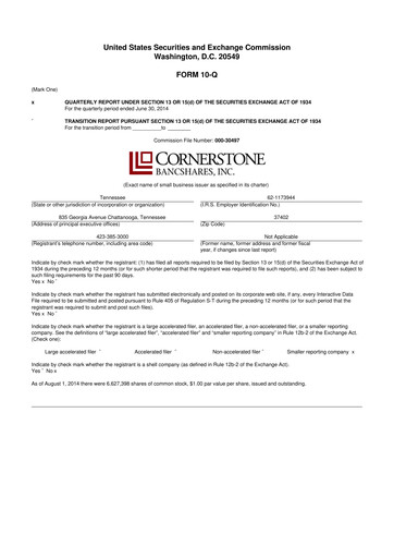 Thumbnail SmartFinancial (SmartBank) 10-Q Quarterly Report FY2014 