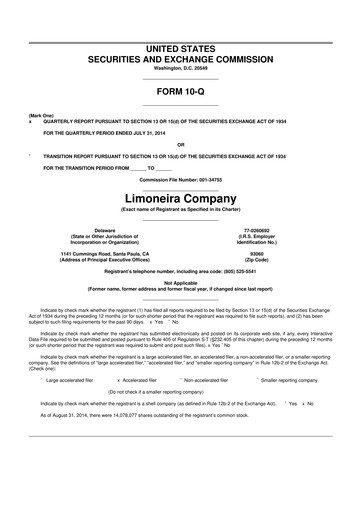 Thumbnail Limoneira
 10-Q Quarterly Report FY 