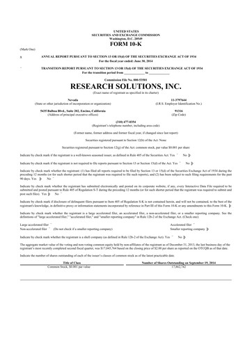 Thumbnail Research Solutions 10-K Annual Report 2014