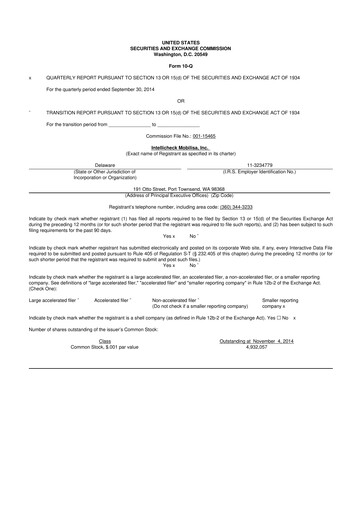 Miniature Intellicheck 10-Q Rapport trimestriel 2014 