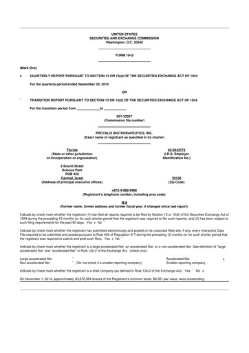 Thumbnail Protalix BioTherapeutics
 10-Q Quarterly Report FY 