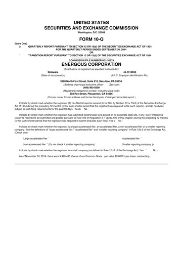 Miniature Energous 10-Q Rapport trimestriel 2014 