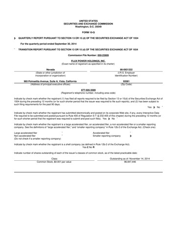 Thumbnail Flux Power 10-Q Quarterly Report FY2015 