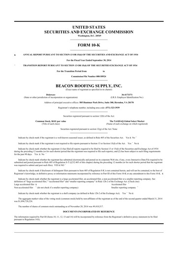 Thumbnail Beacon Roofing Supply 10-K Annual Report 2014