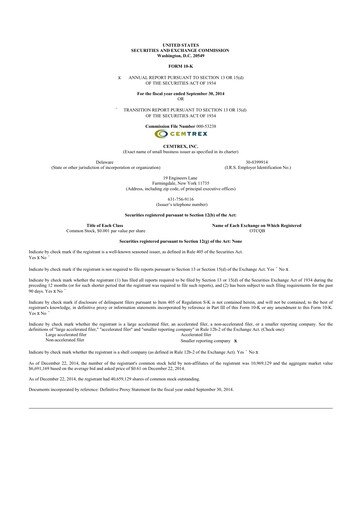 Thumbnail Cemtrex 10-K Annual Report 2014