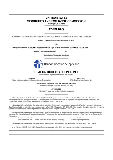 Thumbnail Beacon Roofing Supply 10-Q Quarterly Report FY2015 