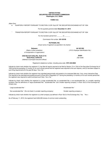 Vorschaubild Pulmatrix 10-Q Quartalsbericht 2015 