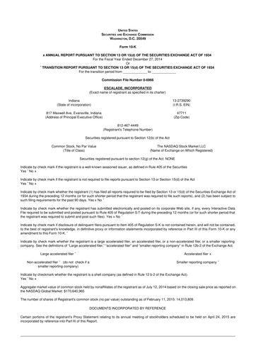 Thumbnail Escalade Sports 10-K Annual Report 
