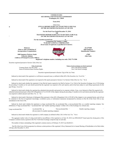 Thumbnail Wabash National
 10-K Annual Report 2014