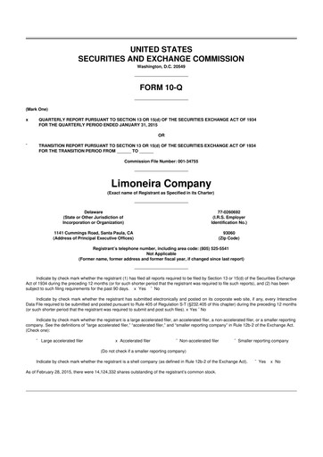 Thumbnail Limoneira
 10-Q Quarterly Report FY 