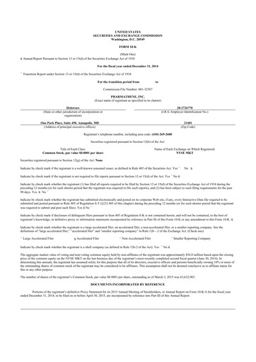 Vorschaubild Altimmune 10-K Jahresbericht 2014