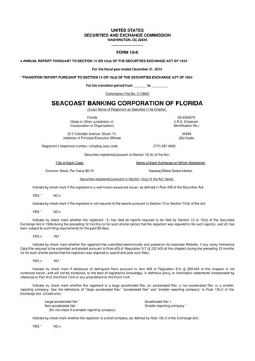 Thumbnail Seacoast Banking 10-K Annual Report 2014