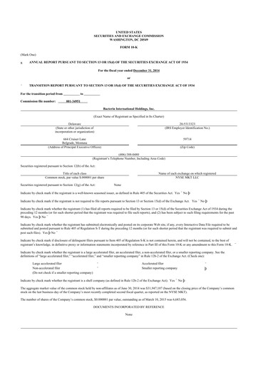 Miniature Xtant Medical 10-K Rapport annuel 2014