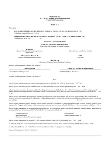 Thumbnail Pangaea Logistics Solutions 10-K Annual Report 2014