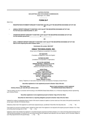 Miniature Himax Technologies 20-F Rapport annuel 2014
