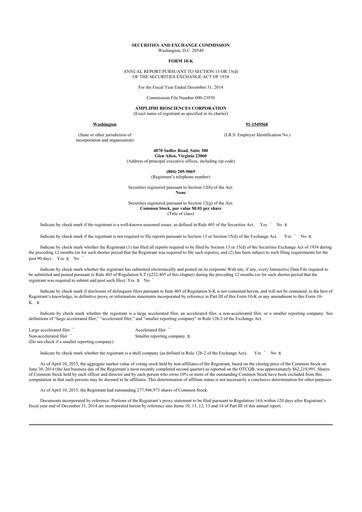 Vorschaubild Armata Pharmaceuticals 10-K Jahresbericht 2014