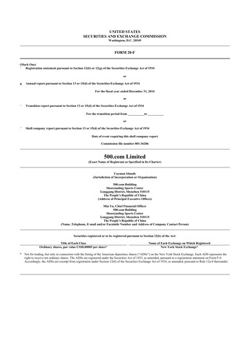 Thumbnail BIT Mining (500.com) 20-F Annual Report 2014