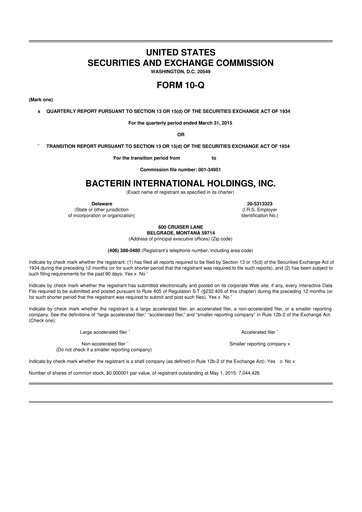 Vorschaubild Xtant Medical 10-Q Quartalsbericht  