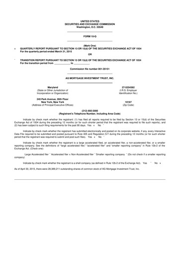 Thumbnail TPG Mortgage Investment Trust 10-Q Quarterly Report FY 
