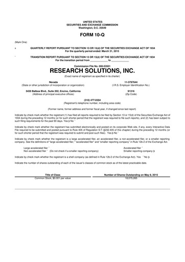 Thumbnail Research Solutions 10-Q Quarterly Report FY2015 