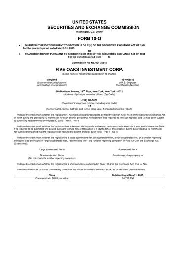 Vorschaubild Lument Finance Trust 10-Q Quartalsbericht  