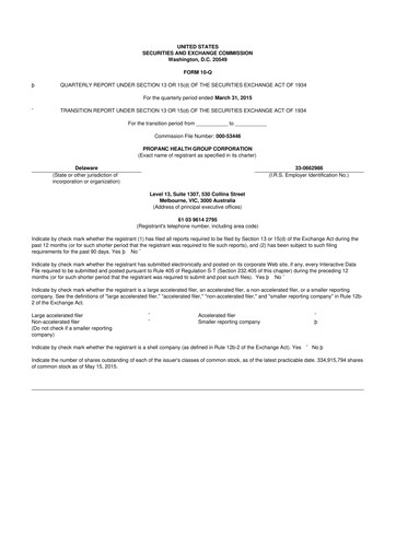 Thumbnail Propanc Biopharma 10-Q Quarterly Report FY2015 