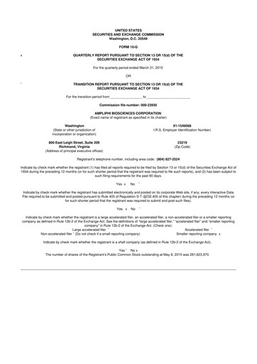 Thumbnail Armata Pharmaceuticals 10-Q Quarterly Report FY2015 
