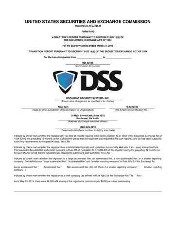 Vorschaubild DSS, Inc. (Document Security Systems) 10-Q Quartalsbericht 2015 