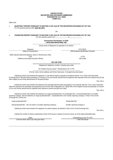 Thumbnail Lakeland Industries
 10-Q Quarterly Report FY2016 