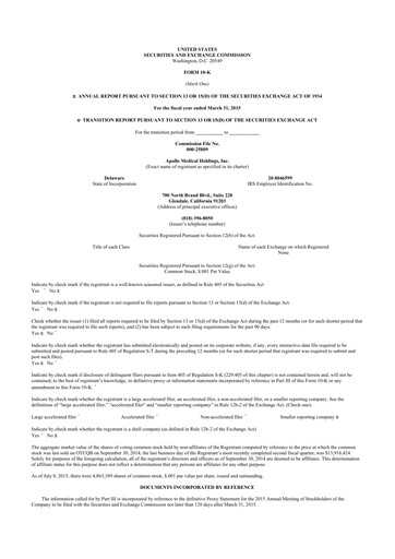 Thumbnail Astrana Health 10-K Annual Report 2015