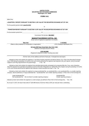 Thumbnail Manhattan Bridge Capital
 10-Q Quarterly Report FY 