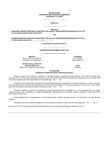 Thumbnail TPG Mortgage Investment Trust 10-Q Quarterly Report FY 