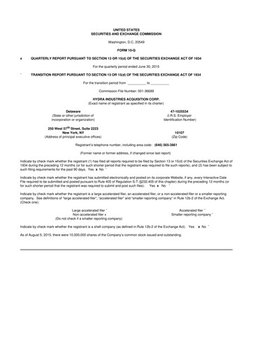 Thumbnail Inspired Entertainment 10-Q Quarterly Report FY2015 