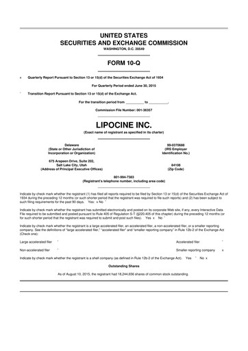 Thumbnail Lipocine 10-Q Quarterly Report FY2015 